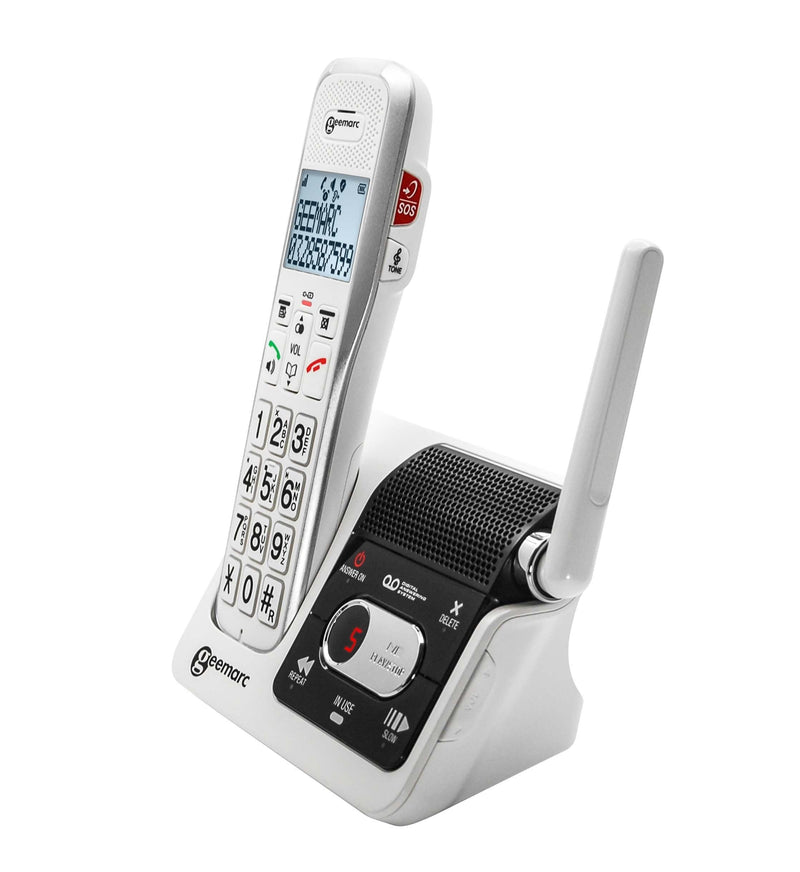 Teléfono inalámbrico multidial de 50dB amplificado con sistema de intercomunicación - AMPLIDECT595 U.L.E  GEERMAC - Audioactive