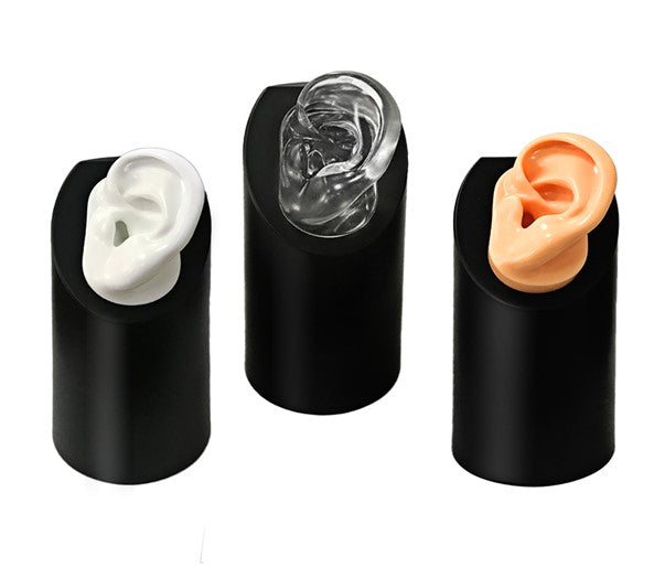 Soporte de exhibición de joyería modelo de oreja humana en silicona para audífonos