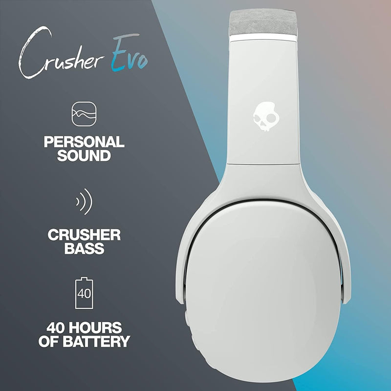 Auriculares inalámbricos Crusher Evo Light Grey/Blue- SKULLCANDY - Audioactive