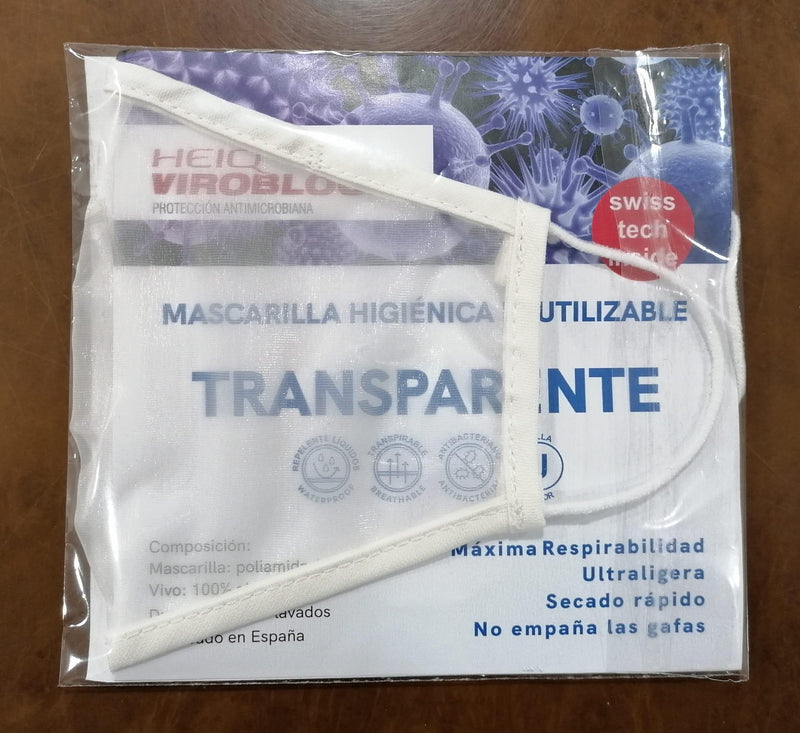 Mascarilla higiénica reutilizable transparente - Audioactive