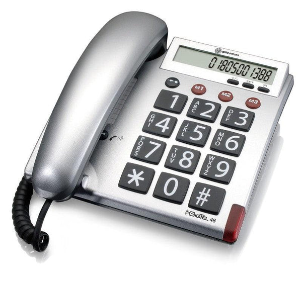 Teléfono fijo para mayores Amplicomms Bigtel 1580 Combo - Amplificado