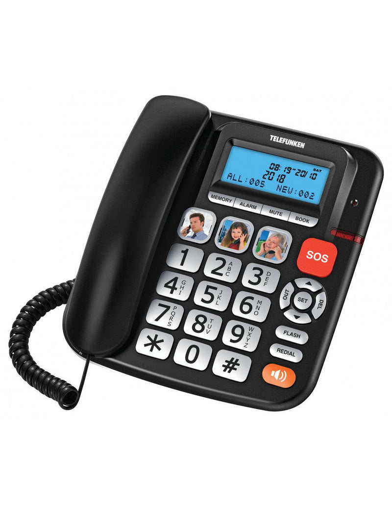 Teléfono fijo para personar mayores TF801 COSI Negro - Telefunken - Audioactive