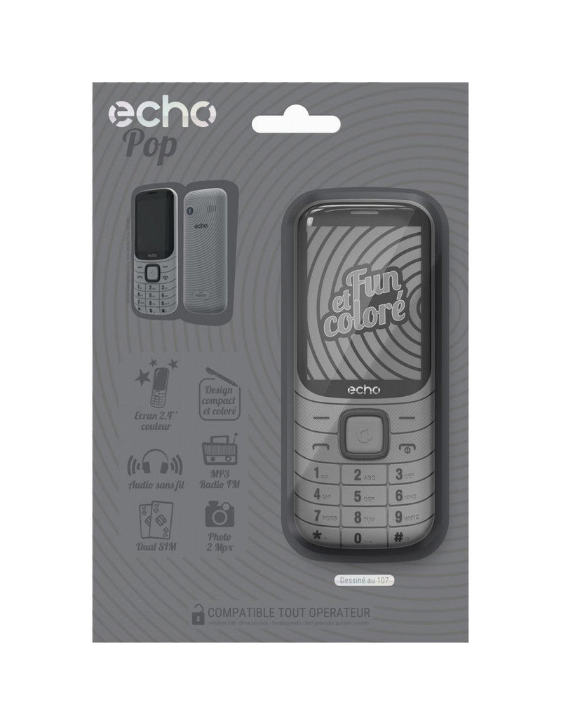 Teléfono móvil classic pack gris - ECHO POP - Audioactive
