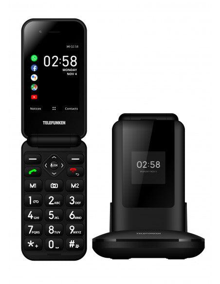 Telefunken S410 Teléfono para Personas Mayores Libre Negro