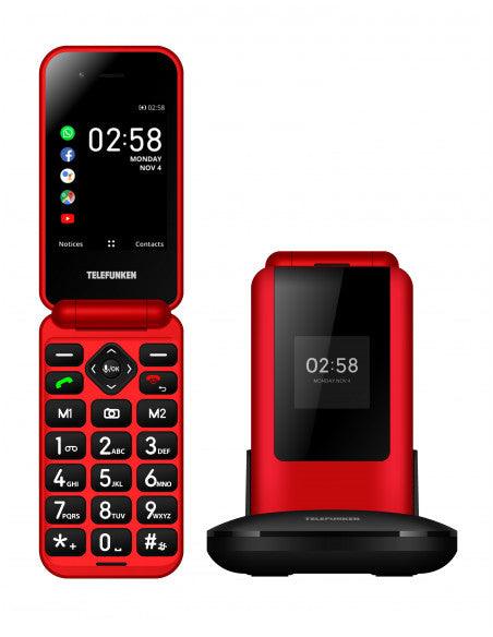 Teléfono móvil para personas mayores S760 4G 2.8"+1.44" KaiOS Rojo- Telefunken - Audioactive