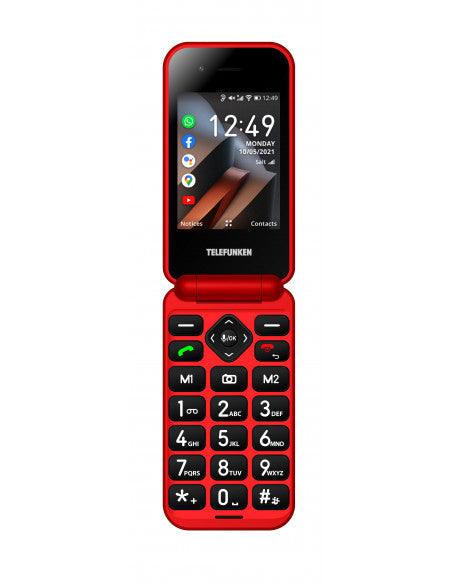 Teléfono móvil para personas mayores S760 4G 2.8+1.44 KaiOS Rojo- Te
