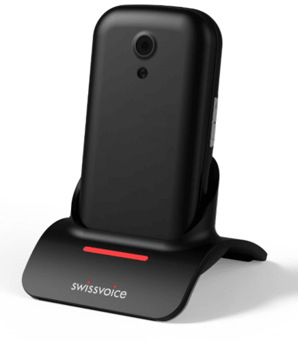 Teléfono móvil SwissVoice S24 2G negro con auriculares - Audioactive
