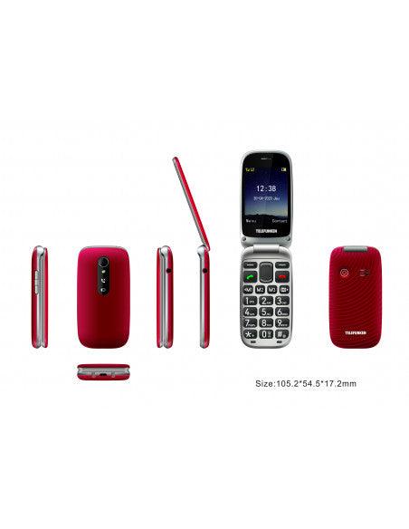 Teléfono móvil Telefunken S560 2.8" 2G GPS Senior Phone Rojo - Audioactive