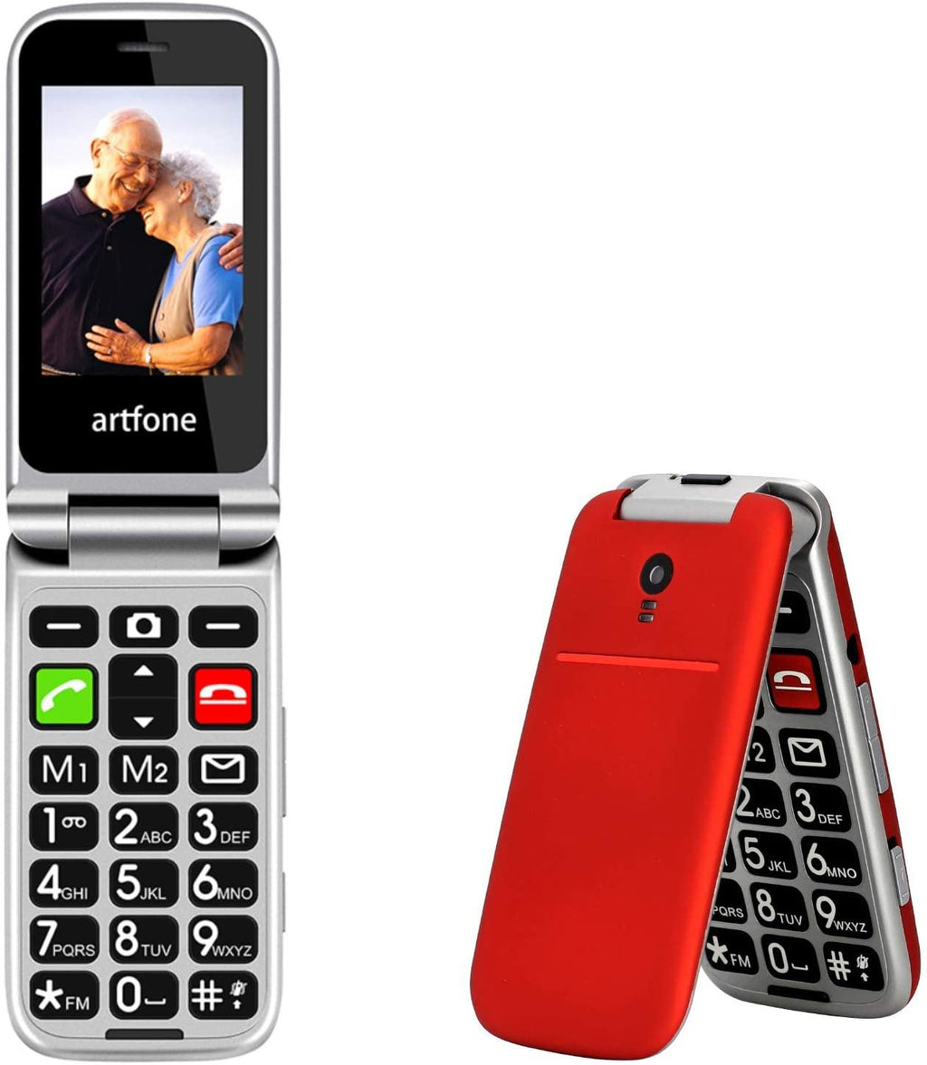 artfone Teléfono Móvil para Personas Mayores Teclas Grandes con Tapa  Pantalla de 2,4 Pulgadas Tecla de Emergencia Botón SOS Cámara Fácil de Usar  para Ancianos Flip CF241A Negro : : Electrónica